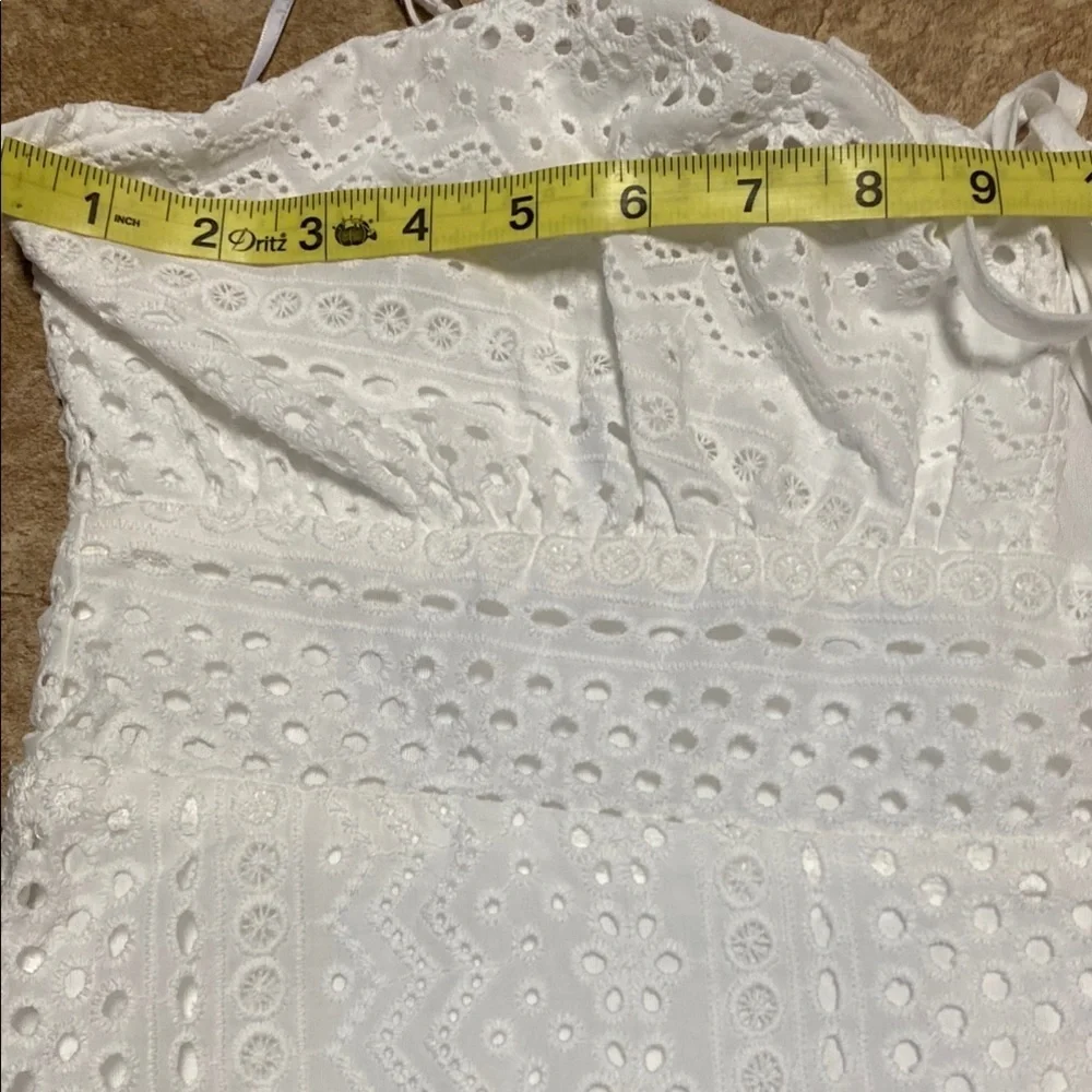 Lulu’s Chic White Eyelet Pattern Maxi Dress XL Summer Wedding Guest - Picture 12 of 14